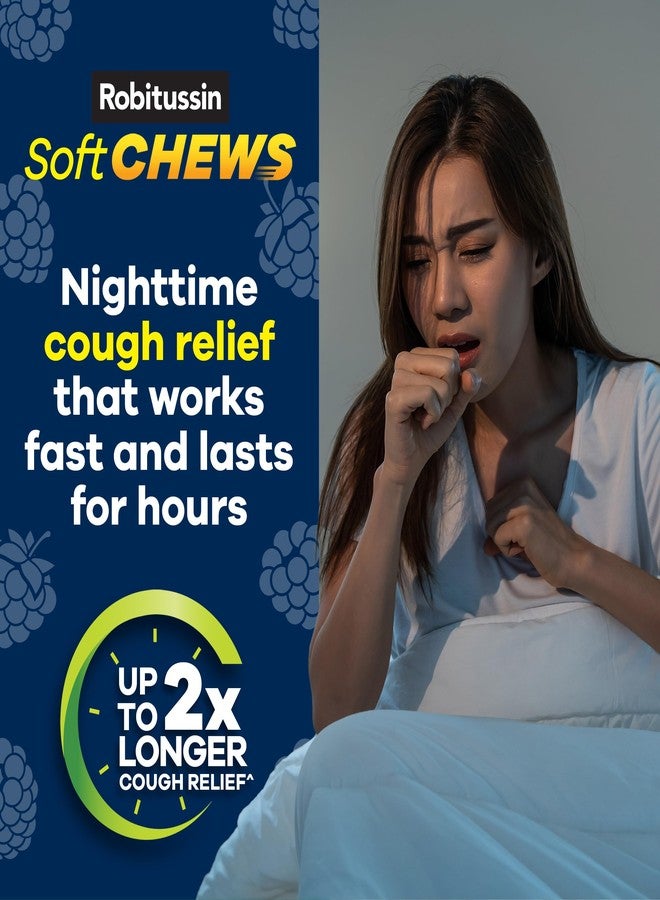 Robitussin Soft Chews, Nighttime Cough DM, Adult Formula, Berry Flavor, 20ct Chewable Tablets - Image 5